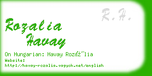 rozalia havay business card